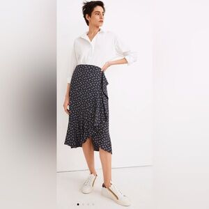 Madewell Navy Floral Skirt